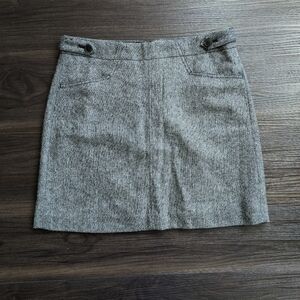 NWT Madewell Herringbone Assembly A-Line Mini Skirt Wool Blend Size 8